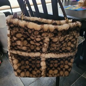 Coach Shearling Rogue tote